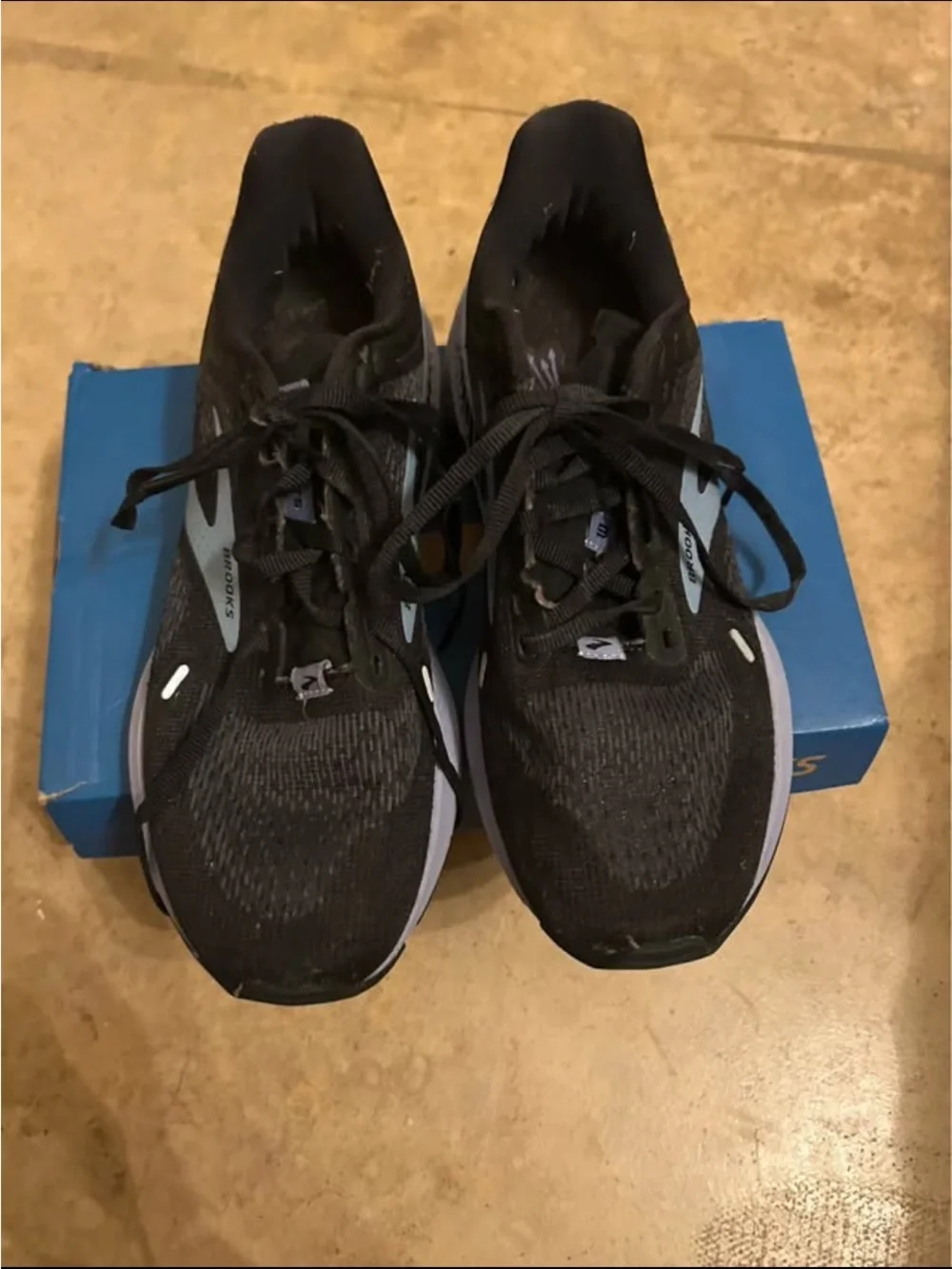 Brooks Black Sneakers with Pale Blue Accents